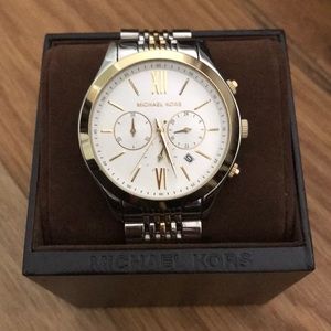 Oversized unisex Michael Kors two-tone watch